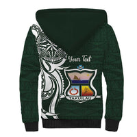 Personalised Tonga Takuilau College Sherpa Hoodie Est 1975 Tongan Ngatu Pattern - Polynesian Pride