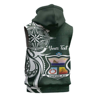 Personalised Tonga Takuilau College Sleeveless Hoodie Est 1975 Tongan Ngatu Pattern - Polynesian Pride