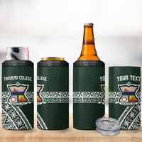 Personalised Tonga Takuilau College 4 in 1 Can Cooler Tumbler 50th Anniversary Ngatu Kupesi - Polynesian Pride