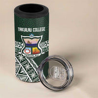 Personalised Tonga Takuilau College 4 in 1 Can Cooler Tumbler 50th Anniversary Ngatu Kupesi - Polynesian Pride