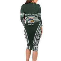 Personalised Tonga Takuilau College Family Matching Long Sleeve Bodycon Dress and Hawaiian Shirt 50th Anniversary Ngatu Kupesi - Polynesian Pride