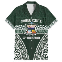 Personalised Tonga Takuilau College Family Matching Tank Maxi Dress and Hawaiian Shirt 50th Anniversary Ngatu Kupesi - Polynesian Pride