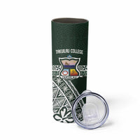 Personalised Tonga Takuilau College Skinny Tumbler 50th Anniversary Ngatu Kupesi - Polynesian Pride