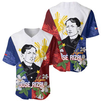 Philippines Rizal Day Baseball Jersey Filipino Sampaguita Grunge Style - Polynesian Pride