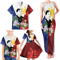 Philippines Rizal Day Family Matching Tank Maxi Dress and Hawaiian Shirt Filipino Sampaguita Grunge Style - Polynesian Pride