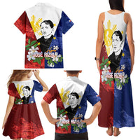 Philippines Rizal Day Family Matching Tank Maxi Dress and Hawaiian Shirt Filipino Sampaguita Grunge Style - Polynesian Pride