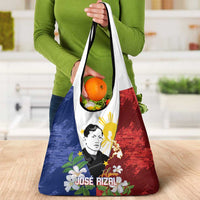 Philippines Rizal Day Grocery Bag Filipino Sampaguita Grunge Style - Polynesian Pride