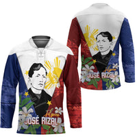 Philippines Rizal Day Hockey Jersey Filipino Sampaguita Grunge Style - Polynesian Pride