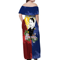 Philippines Rizal Day Off Shoulder Maxi Dress Filipino Sampaguita Grunge Style - Polynesian Pride
