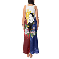 Philippines Rizal Day Tank Maxi Dress Filipino Sampaguita Grunge Style - Polynesian Pride