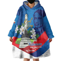 Philippines Rizal Day Wearable Blanket Hoodie Filipino Motto Stella Polynesian Pattern - Polynesian Pride