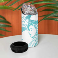 Polynesia Cervical Cancer Awareness Month 4 in 1 Can Cooler Tumbler Polynesian Women Faith Hope Love!