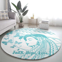 Polynesia Cervical Cancer Awareness Month Round Carpet Polynesian Women Faith Hope Love! LT14 - Polynesian Pride