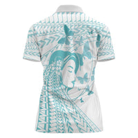 Polynesia Cervical Cancer Awareness Month Women Polo Shirt Polynesian Women Faith Hope Love! LT14 - Polynesian Pride