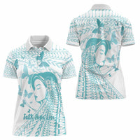 Polynesia Cervical Cancer Awareness Month Women Polo Shirt Polynesian Women Faith Hope Love! LT14 - Polynesian Pride