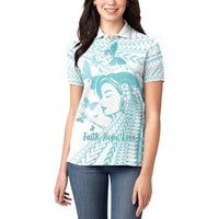 Polynesia Cervical Cancer Awareness Month Women Polo Shirt Polynesian Women Faith Hope Love! LT14 - Polynesian Pride