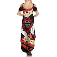 Polynesia AIDS Awareness Month Family Matching Summer Maxi Dress and Hawaiian Shirt Take The Rights Path Polynesian Pattern