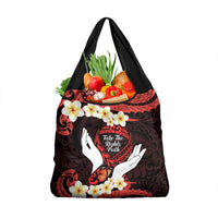 Polynesia AIDS Awareness Month Grocery Bag Take The Rights Path Polynesian Pattern