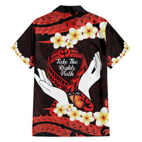 Polynesia AIDS Awareness Month Hawaiian Shirt Take The Rights Path Polynesian Pattern