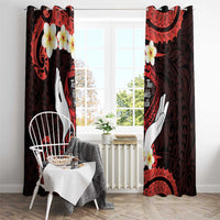 Polynesia AIDS Awareness Month Window Curtain Take The Rights Path Polynesian Pattern