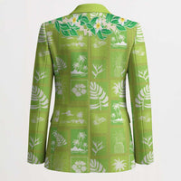 Aloha Hawaii Tuberose Lei Blazer Tropical Vibes Green Color - Polynesian Pride