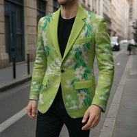 Aloha Hawaii Tuberose Lei Blazer Tropical Vibes Green Color - Polynesian Pride