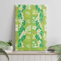 Aloha Hawaii Tuberose Lei Canvas Wall Art Tropical Vibes Green Color - Polynesian Pride