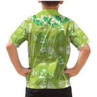 Aloha Hawaii Tuberose Lei Family Matching Mermaid Dress and Hawaiian Shirt Tropical Vibes Green Color LT14 - Polynesian Pride