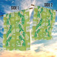 Aloha Hawaii Tuberose Lei Garden Flag Tropical Vibes Green Color - Polynesian Pride