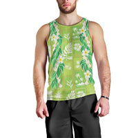 Aloha Hawaii Tuberose Lei Men Tank Top Tropical Vibes Green Color - Polynesian Pride