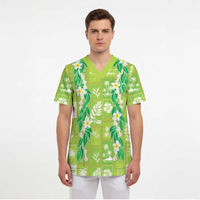 Aloha Hawaii Tuberose Lei Scrub Top Tropical Vibes Green Color - Polynesian Pride