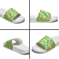 Aloha Hawaii Tuberose Lei Slide Sandals Tropical Vibes Green Color - Polynesian Pride