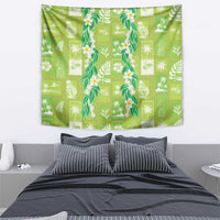 Aloha Hawaii Tuberose Lei Tapestry Tropical Vibes Green Color - Polynesian Pride
