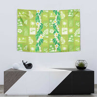 Aloha Hawaii Tuberose Lei Tapestry Tropical Vibes Green Color - Polynesian Pride