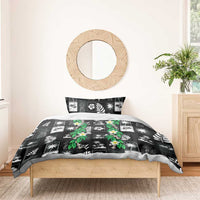 Aloha Hawaii Tuberose Lei Bedding Set Tropical Vibes Black Color - Polynesian Pride