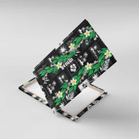 Aloha Hawaii Tuberose Lei Canvas Wall Art Tropical Vibes Black Color - Polynesian Pride
