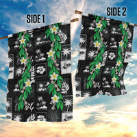 Aloha Hawaii Tuberose Lei Garden Flag Tropical Vibes Black Color - Polynesian Pride
