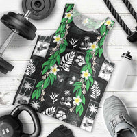 Aloha Hawaii Tuberose Lei Men Tank Top Tropical Vibes Black Color - Polynesian Pride