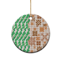 Aloha Hawaii Palaka Tuberose Lei Ceramic Ornament Hawaiian Quilt Seamless Style - Polynesian Pride