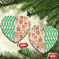 Aloha Hawaii Palaka Tuberose Lei Ceramic Ornament Hawaiian Quilt Seamless Style - Polynesian Pride