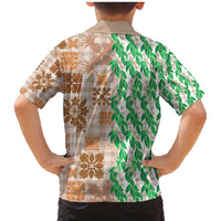 Aloha Hawaii Palaka Tuberose Lei Family Matching Mermaid Dress and Hawaiian Shirt Hawaiian Quilt Seamless Style LT14 - Polynesian Pride