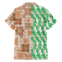 Aloha Hawaii Palaka Tuberose Lei Family Matching Off Shoulder Short Dress and Hawaiian Shirt Hawaiian Quilt Seamless Style LT14 - Polynesian Pride