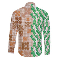 Aloha Hawaii Palaka Tuberose Lei Family Matching Short Sleeve Bodycon Dress and Hawaiian Shirt Hawaiian Quilt Seamless Style - Polynesian Pride