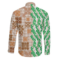 Aloha Hawaii Palaka Tuberose Lei Family Matching Short Sleeve Bodycon Dress and Hawaiian Shirt Hawaiian Quilt Seamless Style LT14 - Polynesian Pride