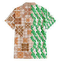 Aloha Hawaii Palaka Tuberose Lei Family Matching Tank Maxi Dress and Hawaiian Shirt Hawaiian Quilt Seamless Style LT14 - Polynesian Pride