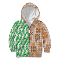 Aloha Hawaii Palaka Tuberose Lei Kid Hoodie Hawaiian Quilt Seamless Style - Polynesian Pride