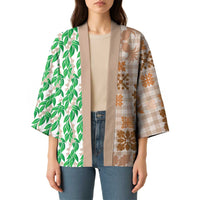 Aloha Hawaii Palaka Tuberose Lei Kimono Hawaiian Quilt Seamless Style - Polynesian Pride