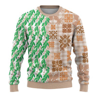 Aloha Hawaii Palaka Tuberose Lei Ugly Christmas Sweater Hawaiian Quilt Seamless Style - Polynesian Pride