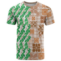 Aloha Hawaii Palaka Tuberose Lei T Shirt Hawaiian Quilt Seamless Style - Polynesian Pride