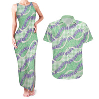 Pastel Green Hawaii Palaka Honohono Pikake Couples Matching Tank Maxi Dress and Hawaiian Shirt Hawaiian Orchid Lei Polynesian Pattern LT14 Pastel Green - Polynesian Pride